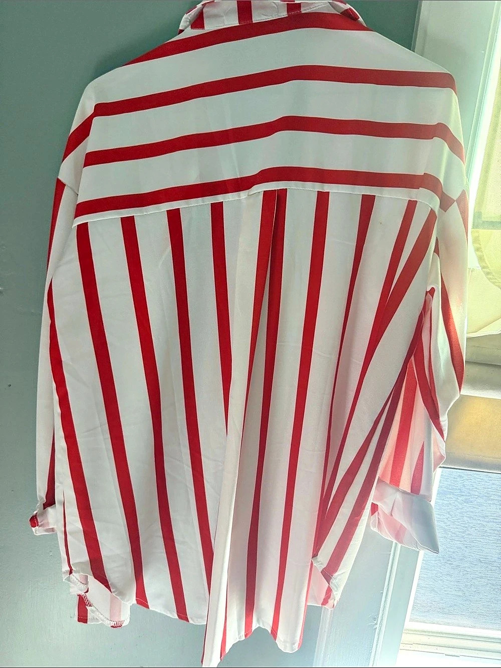 Miss Sparkling Striped Oversized Button Down Shirt Striped Button Down Shirt in - Picture 2 of 2